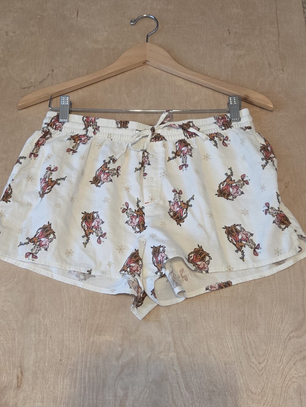 Aerie Cindy Lou Off-Duty Flannel Boxer Sleep Shorts